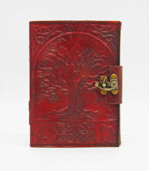 Tree of Life Leather Embossed Journal  7 x 10 inches with lock